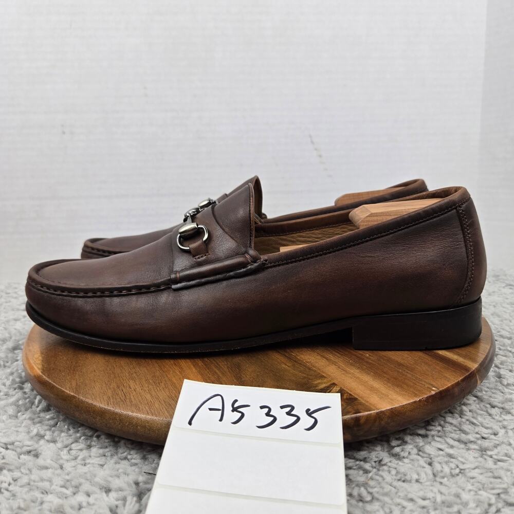 Martin Dingman Mens 12M Addison Brown Leather Casual Moc Toe Horesebit Loafer